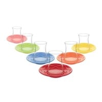 Lav Turkish Tea Glass Set-Lal Colours (12pcs)