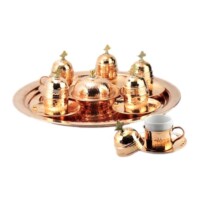 Turkish-Copper-Coffee-Set-Handcrafted-Nazik-(Set-Of-6)