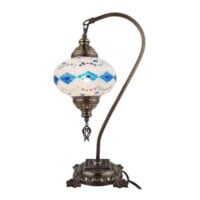 Demmex-Mosaic-desktop-white-blue-lampshade-Night-Light-nightstand-work-Table-Lamp