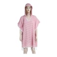 Loincloth-Dress-Hooded-Pinstriped-Red