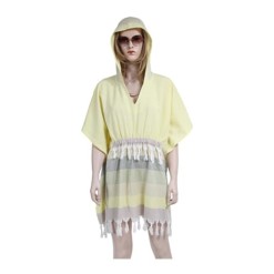 Loincloth-Dress-Hooded-Stripe-Lemon-Yellow