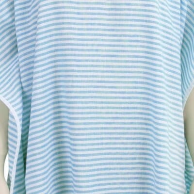 Loincloth-Dress-Hooded-thin-striped-Turquoise 2