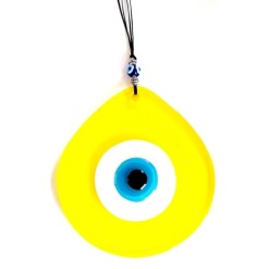 Yellow Color Drop Pattern Evil Eye Beads Handmade Wall Ornament