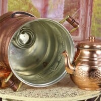 Electric Copper Samovar with Thermostat 7 Lt Hotel and Construction Site Type 1412