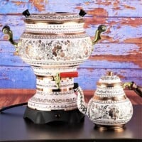 New Rose Flower Royal Lump Model Electric Copper Samovar 1461 order-min