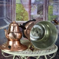 Rose Flower Antique Electric Copper Samovar 1248