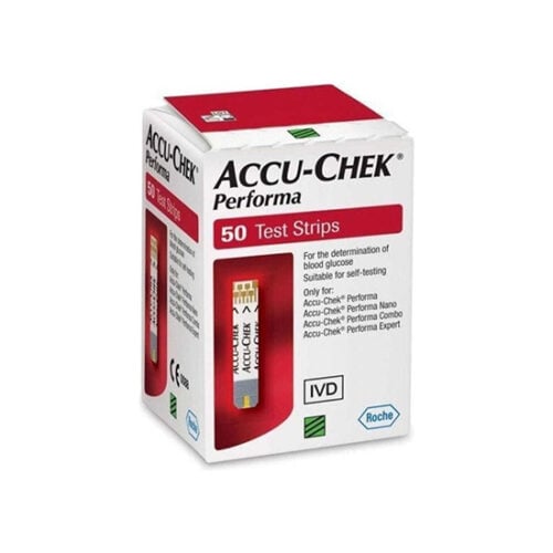 แผ่นตรวจ Accu Chek Performa สำหรับผู้ป่วยเบาหวาน 50 ชิ้น