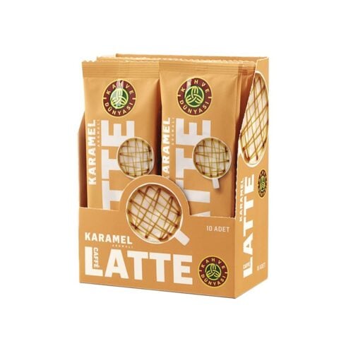 Kahve dunyasi caramel flavored caffe latte special series 20 gr (0. 7oz) - 10 pieces