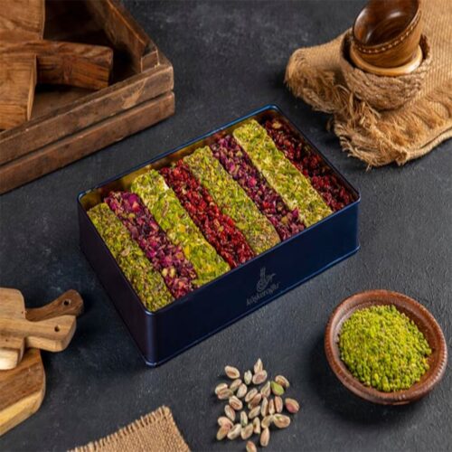 Koskeroglu assorted turkish delight metal box 1200 gr (42. 32oz)
