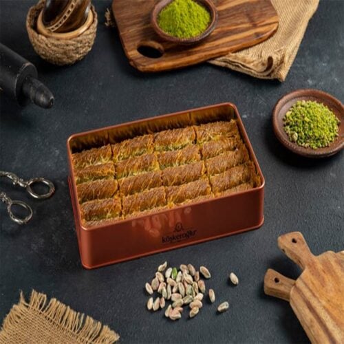 Koskeroglu Burma Kadayif with Pistachio Metal Box 930 gr (32.80oz)