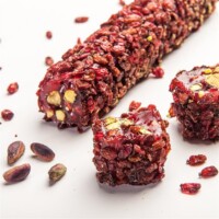 Koskeroglu Coated with Barberries Turkish Delight with Pistachio