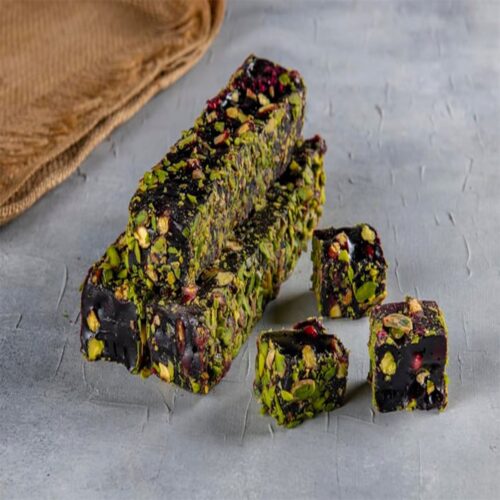 Koskeroglu coated with pistachio black mulberry turkish delight with pistachio 1000 gr (35. 28oz)
