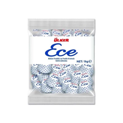 Ulker Ece Whole Hazelnut and Hazelnut Cream Milk Chocolate 1000 gr (35.28oz)