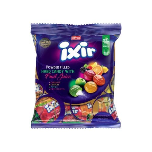 Elvan Ixir Flavored Powder Filled Hard Candy with Fruit Flavor 1000 gr (35.27oz)
