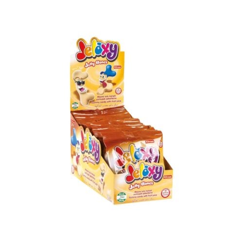 Elvan Jelaxy Jelly Bones Gummy Candy with Fruit Flavor in Box 80 gr (2.82oz) – 12 Pieces