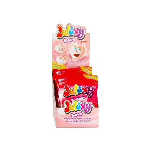 Elvan jelaxy love gummy candy with fruit flavor in box 80 gr (2. 82oz) – 12 pieces