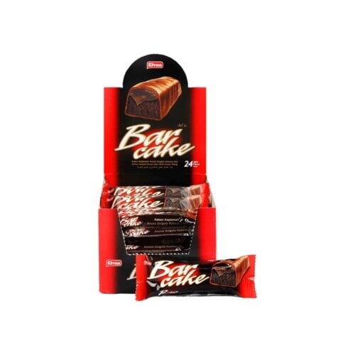 Elvan Barcake Chocolate Covered Chocolate Cake with Cocoa Cream Filling in Box 20 gr (0.70oz) – 24 Pieces
