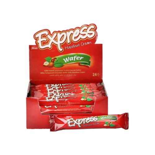 Elvan express milky compound chocolate wafer with hazelnut cream in box 30 gr (1. 05oz) - 24 pieces