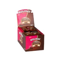 Elvan Holiday Milk Chocolate Coated Sandwich Biscuits with Marshmallow and Cherry Marmalade in Box 30 gr (1.05oz) – 24 Pieces