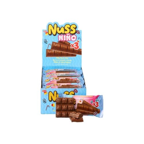 Elvan Nuss Nino Milk Chocolate Stick x3 in Box 60 gr (2.11oz) - 24 Pieces