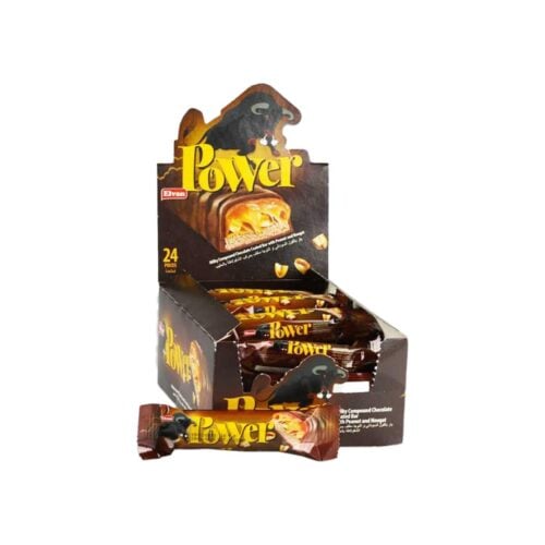 Elvan power compound chocolate coated bar with peanut & nougat in box 18 gr (0. 63oz) – 24 pieces