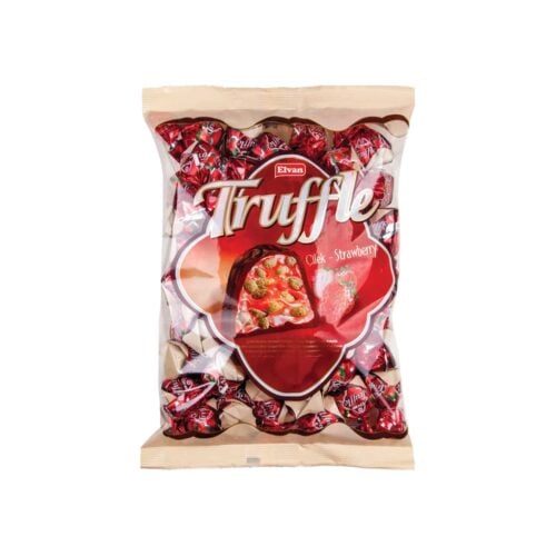 Elvan Truffle Stawberry Flavored Creamy Milk Chocolate with Puffed Rice Filling