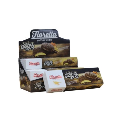 Fiorella Choco Cookies Milky Chocolate Coated Cookies with Caramel in Box 106 gr (3.73oz) - 6 Pieces