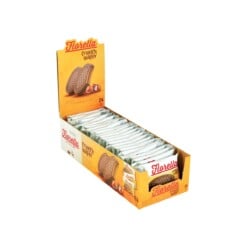 Fiorella Crunch oplatka potažená mléčnou čokoládou s lískooříškovým krémem v krabičce 20 g (0.70 oz) – 24 kusů