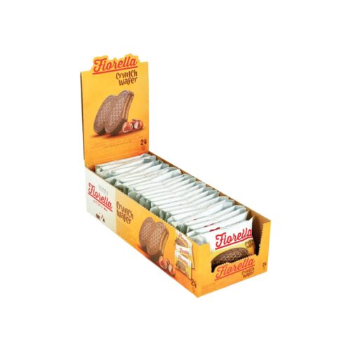 Fiorella crunch milk chocolate coated wafer with hazelnut cream in box 20 gr (0. 70oz) – 24 pieces