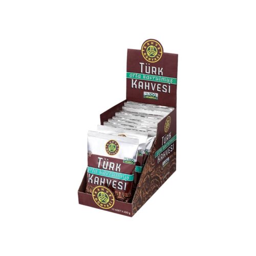 Medium Roasted Turkish Coffee in Box Kahve Dunyasi 100 gr (3.5oz) - 12 Pieces