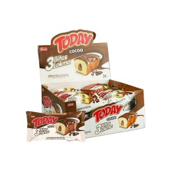 Elvan Today 3 Bites Milk Chocolate Coated Cake with Cocoa Sauce in Box 40 gr (1.41oz) - 24 Pieces