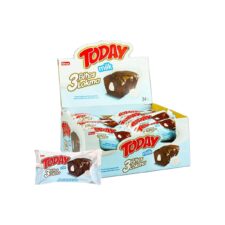 เค้กโกโก้เคลือบช็อกโกแลตนม Elvan Today 3 Bites พร้อมครีมนมในกล่อง 40 กรัม (1.41 ออนซ์) – 24 ชิ้น