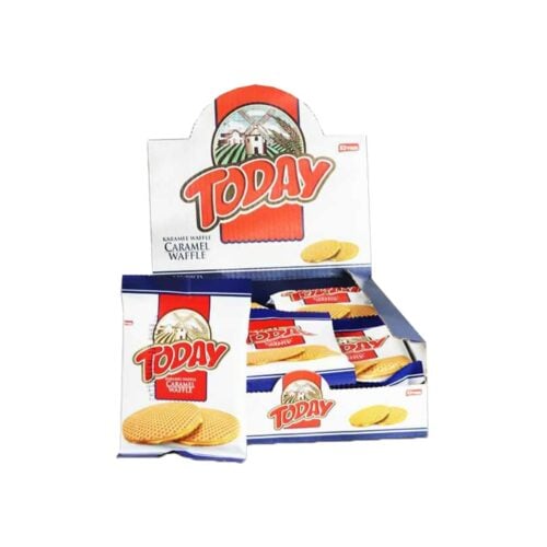 Elvan today caramel waffle in box 22 gr (0. 77oz) - 24 pieces