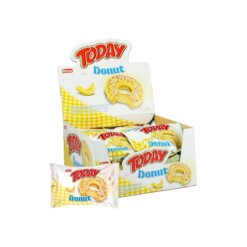 Elvan Today Donut Banana Flavored Chocolate Coated Cake con salsa di banana in scatola da 35 gr (1.23 oz) – 24 pezzi