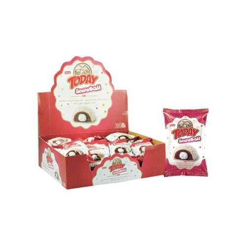 Elvan today snowball white chocolate coated cocoa cake with milky cream in box 35 gr (1. 23oz) – 24 pieces