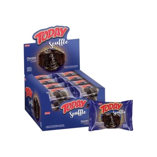 Elvan vandaag soufflé chocolade gecoate cacaocake met chocoladevulling in doos 50 gr (1. 76oz) - 24 stuks