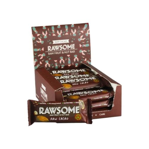 Rawsome almond and cocoa nib protein bar in box 40 gr (1. 41oz) – 16 pieces