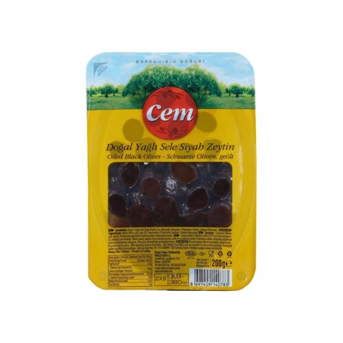 Turkish natural oiled black olives cem 200 gr (7. 06oz)