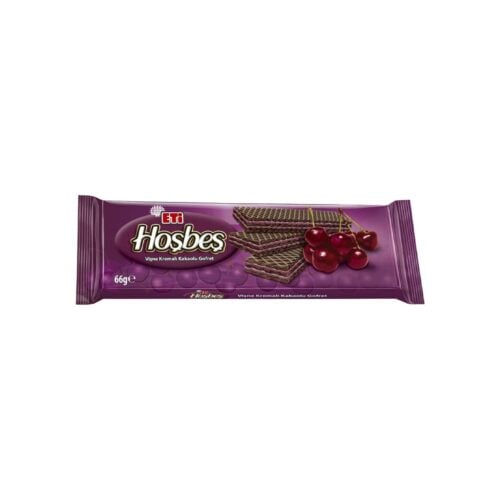 Barquillos de cacao Eti Hosbes con crema de cerezas 66 gr (2oz)