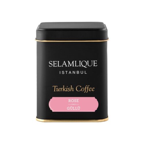 Selamlique turkish coffee with rose flavor in metal box 125 gr (4. 40oz)