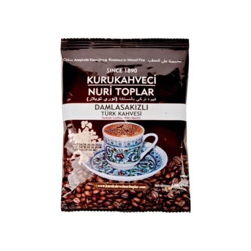 Turkish coffee with gum mastic kuru kahveci nuri toplar 100 gr (3. 53oz)