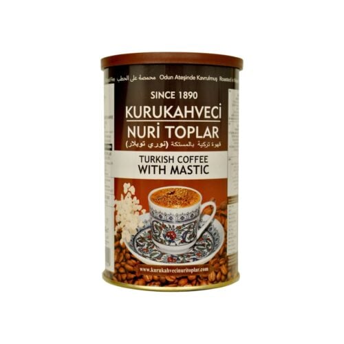 Turkish Coffee with Gum Mastic Kuru Kahveci Nuri Toplar in Metal Box 250 gr (8.82oz)