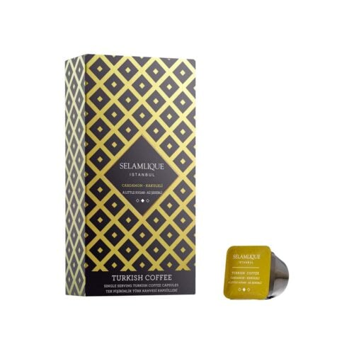 Cardamon Flavored and a Little Sugar Single Serving Turkish Coffee Capsules Selamlique 7 gr (0.24oz) – 10 Pieces