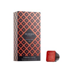 Cinnamon Flavored and Medium Sugar Single Serving Turkish Coffee Capsules Selamlique 7 gr (0.24oz) – 10 Pieces