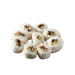 Sultan Turkish Delight mit Kokosnussüberzug und Pistazien-Safranbolu-Lokumcusu