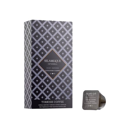 Decaf and a Little Sugar Single Serving Turkish Coffee Capsules Selamlique 7 gr (0.24oz) – 10 Pieces