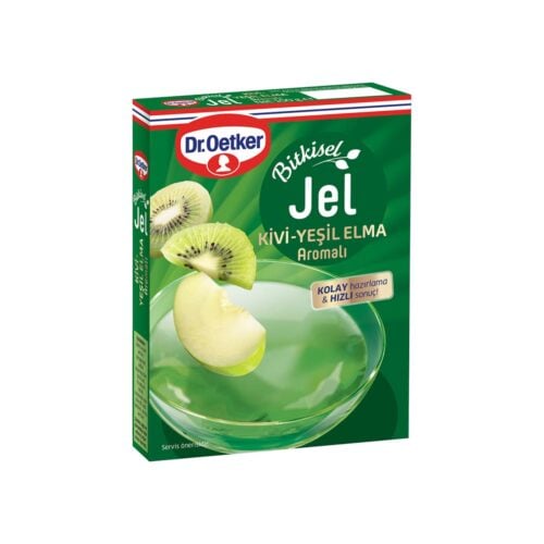 Dr. Oetker Herbal Kiwi and Green Apple Flavored Jelly Powder Mix 100 gr (3.52oz)