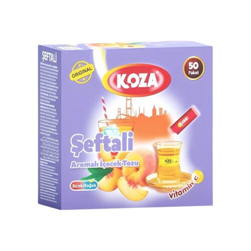 Single Serving Peach Flavored Powdered Drink Koza 1.5 gr (0.05oz) x50