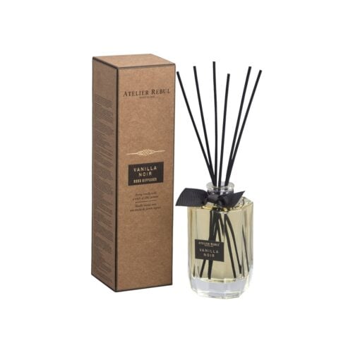 Deodorante per ambienti con bastoncini di bambù profumati alla vaniglia nera, Atelier Rebul, 200 ml (6 fl oz)