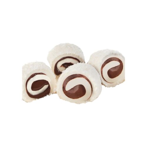 Coconut Coated Sultan Turkish Delight Roll with Chocolate Filling Lokum Atolyesi